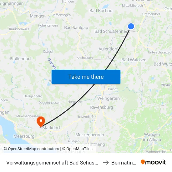 Verwaltungsgemeinschaft Bad Schussenried to Bermatingen map