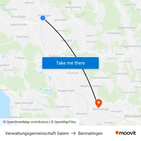 Verwaltungsgemeinschaft Salem to Bermatingen map