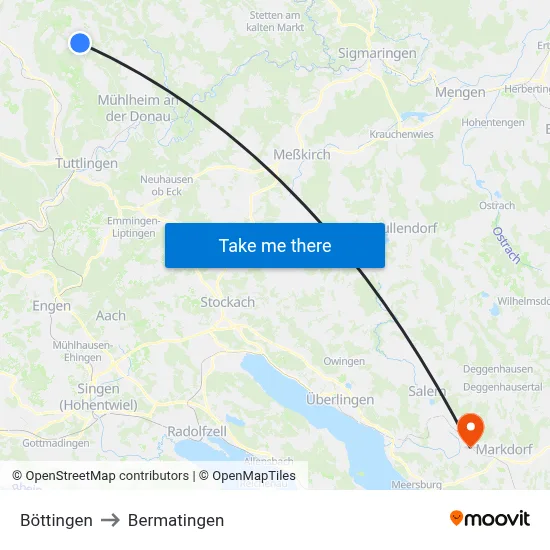Böttingen to Bermatingen map