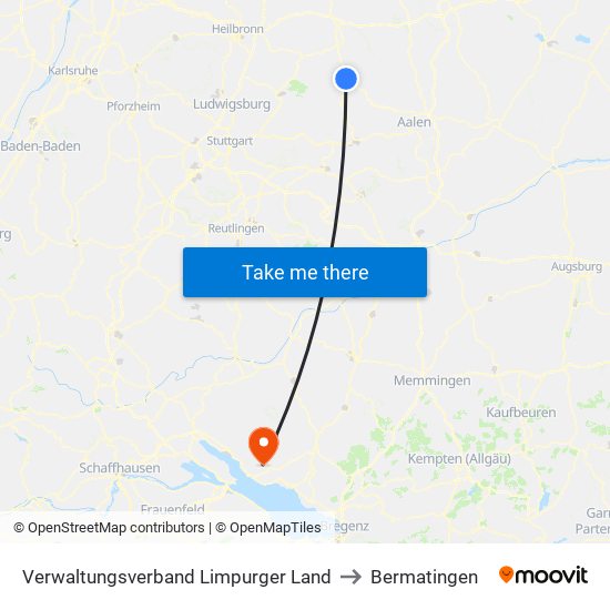 Verwaltungsverband Limpurger Land to Bermatingen map