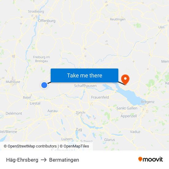 Häg-Ehrsberg to Bermatingen map