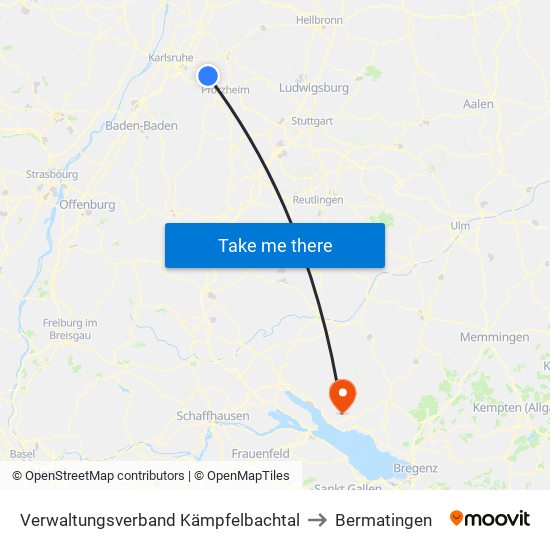 Verwaltungsverband Kämpfelbachtal to Bermatingen map