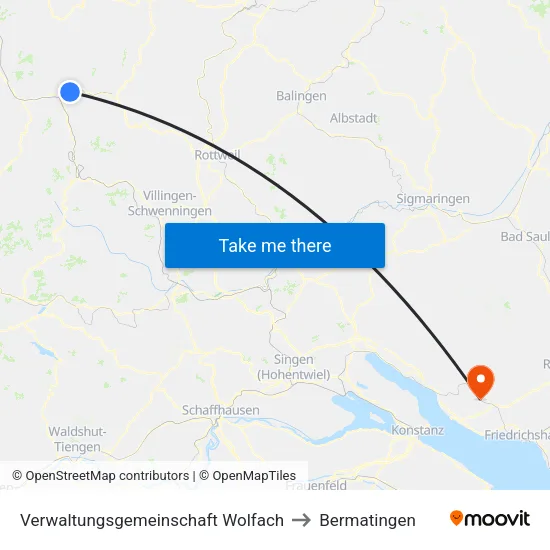 Verwaltungsgemeinschaft Wolfach to Bermatingen map