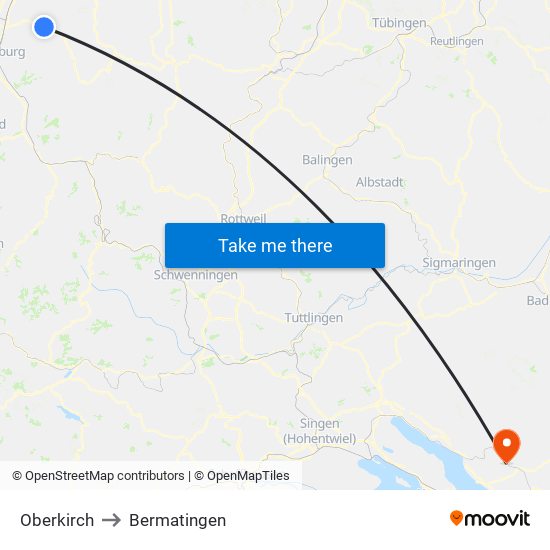 Oberkirch to Bermatingen map