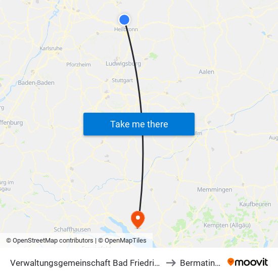Verwaltungsgemeinschaft Bad Friedrichshall to Bermatingen map