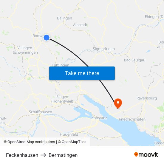 Feckenhausen to Bermatingen map