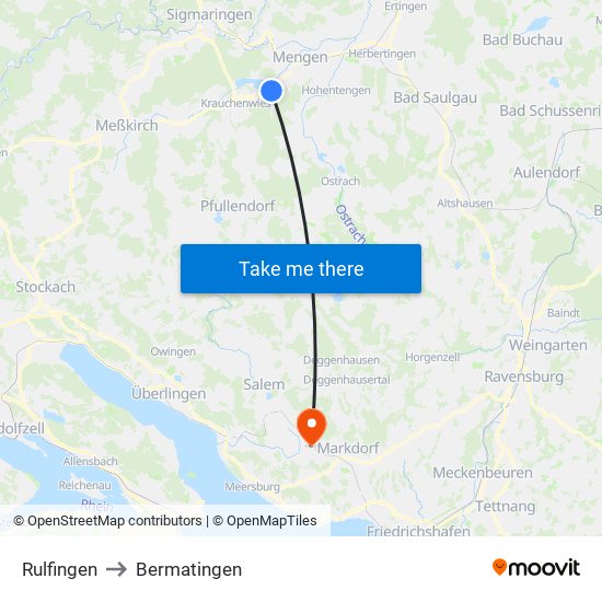 Rulfingen to Bermatingen map