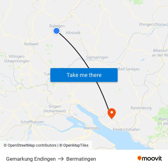 Gemarkung Endingen to Bermatingen map