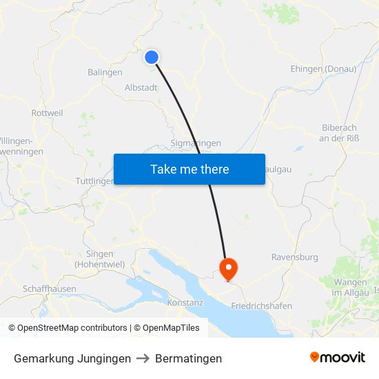 Gemarkung Jungingen to Bermatingen map