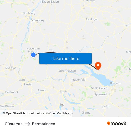 Günterstal to Bermatingen map