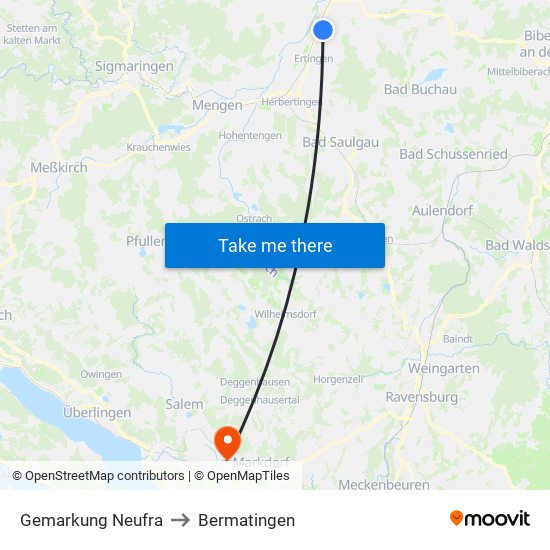 Gemarkung Neufra to Bermatingen map