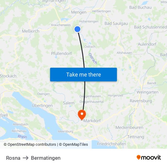 Rosna to Bermatingen map