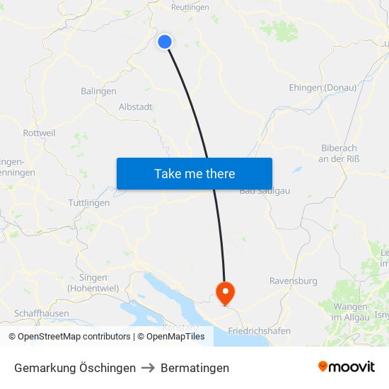 Gemarkung Öschingen to Bermatingen map