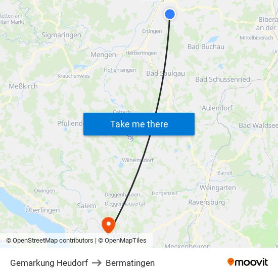 Gemarkung Heudorf to Bermatingen map