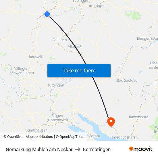 Gemarkung Mühlen am Neckar to Bermatingen map