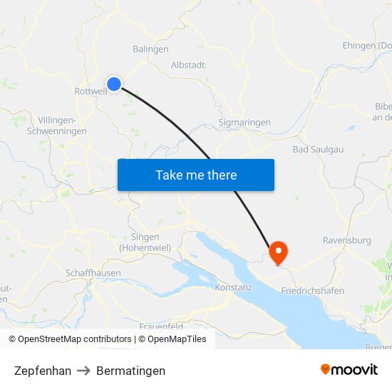 Zepfenhan to Bermatingen map