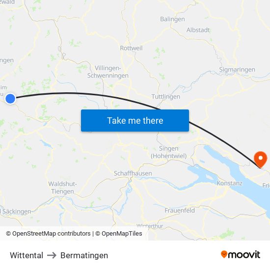 Wittental to Bermatingen map