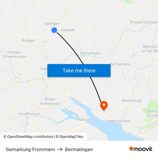 Gemarkung Frommern to Bermatingen map