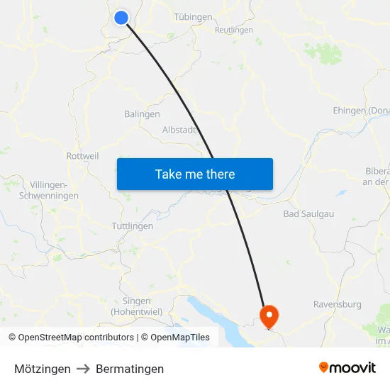 Mötzingen to Bermatingen map
