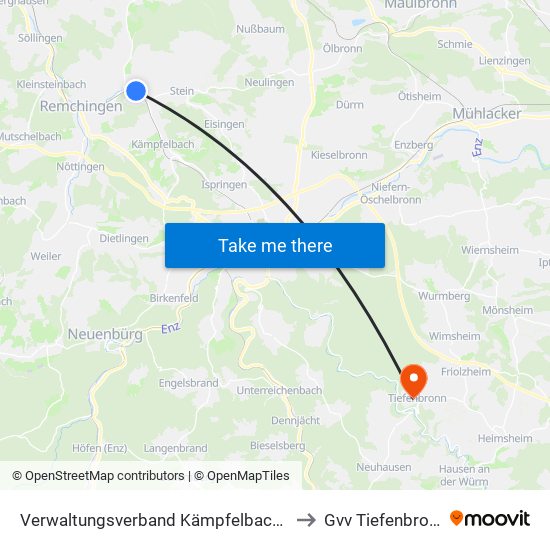 Verwaltungsverband Kämpfelbachtal to Gvv Tiefenbronn map