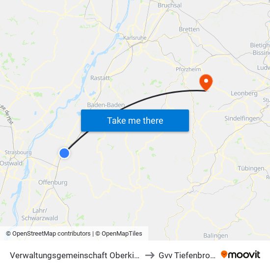 Verwaltungsgemeinschaft Oberkirch to Gvv Tiefenbronn map