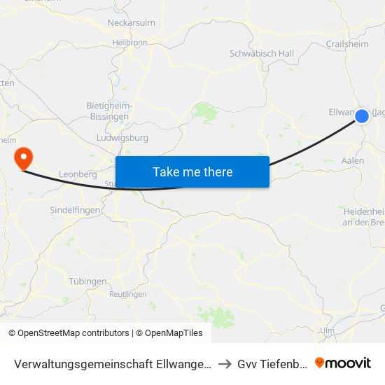 Verwaltungsgemeinschaft Ellwangen (Jagst) to Gvv Tiefenbronn map