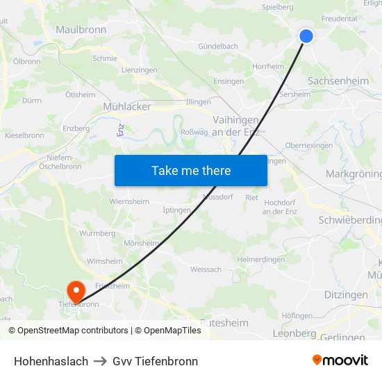 Hohenhaslach to Gvv Tiefenbronn map