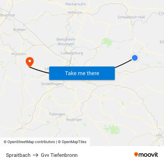 Spraitbach to Gvv Tiefenbronn map