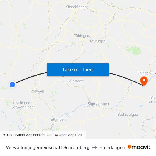 Verwaltungsgemeinschaft Schramberg to Emerkingen map