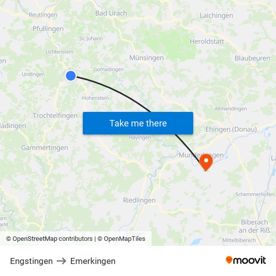 Engstingen to Emerkingen map