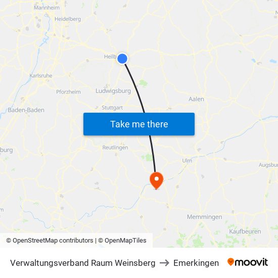 Verwaltungsverband Raum Weinsberg to Emerkingen map