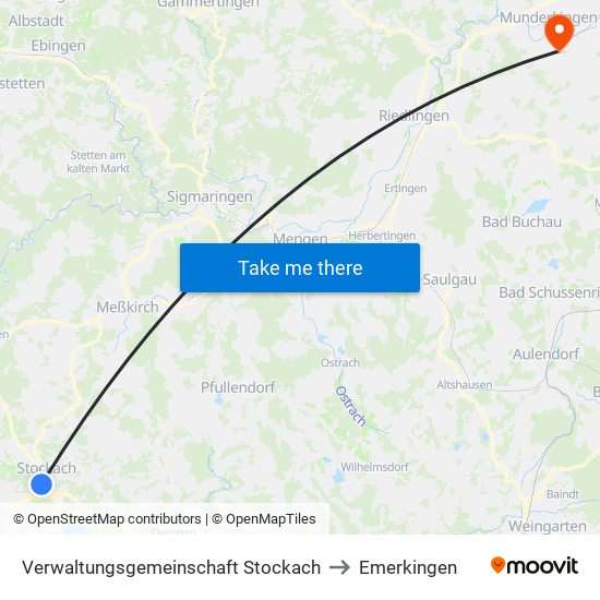 Verwaltungsgemeinschaft Stockach to Emerkingen map