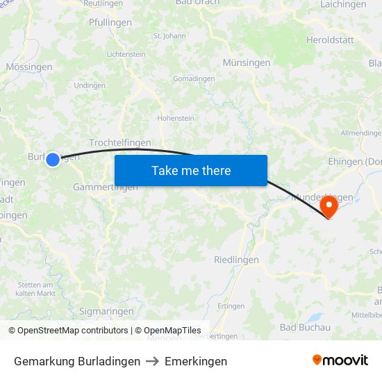 Gemarkung Burladingen to Emerkingen map