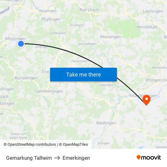Gemarkung Talheim to Emerkingen map