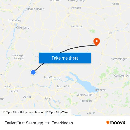 Faulenfürst-Seebrugg to Emerkingen map