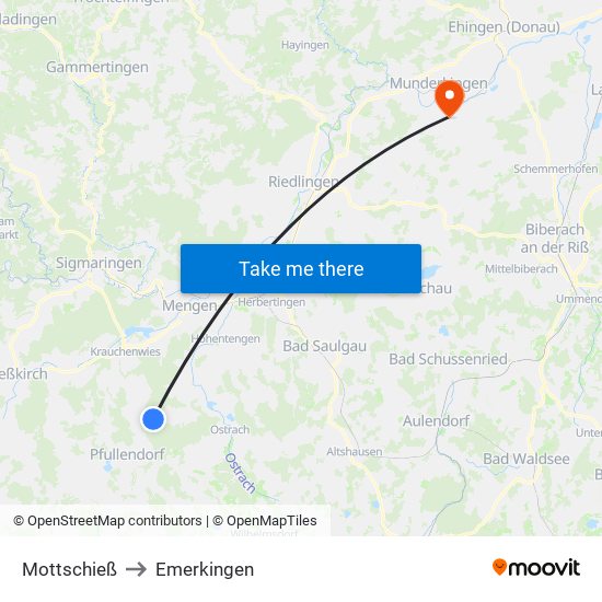 Mottschieß to Emerkingen map