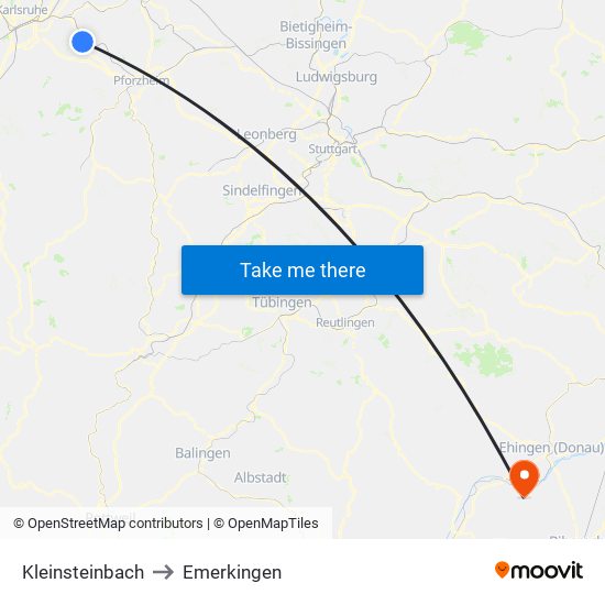 Kleinsteinbach to Emerkingen map