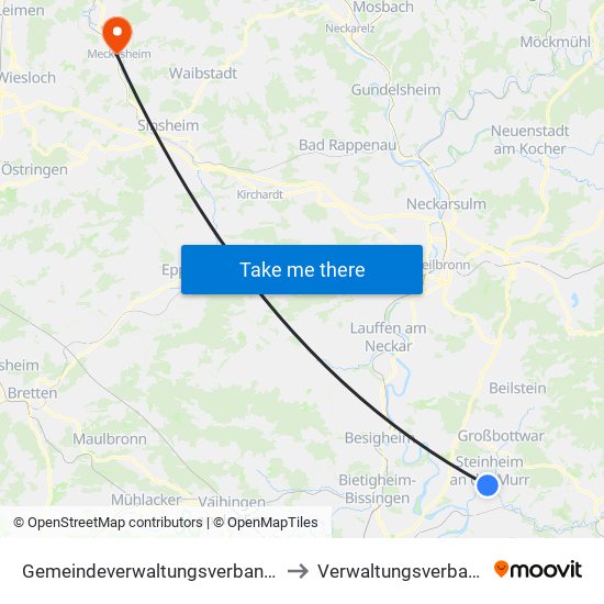 Gemeindeverwaltungsverband Steinheim-Murr to Verwaltungsverband Elsenztal map