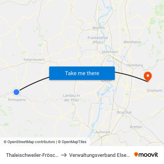Thaleischweiler-Fröschen to Verwaltungsverband Elsenztal map