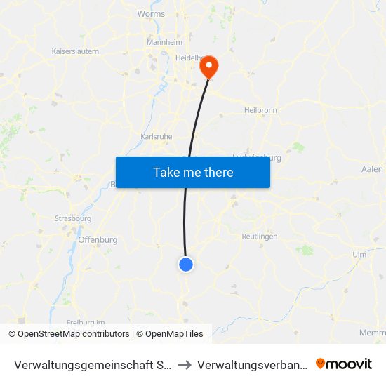 Verwaltungsgemeinschaft Sulz am Neckar to Verwaltungsverband Elsenztal map