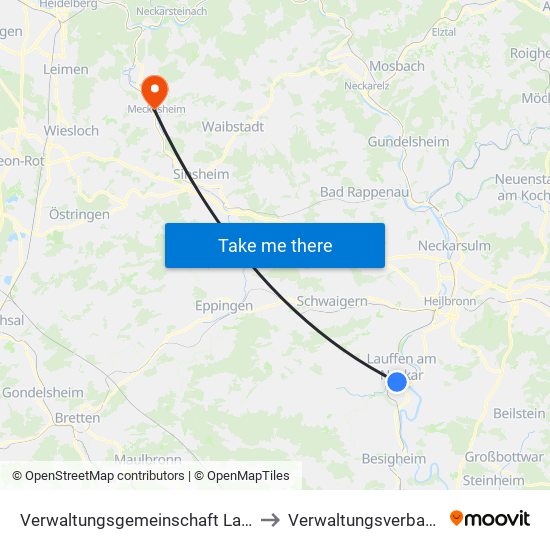 Verwaltungsgemeinschaft Lauffen am Neckar to Verwaltungsverband Elsenztal map