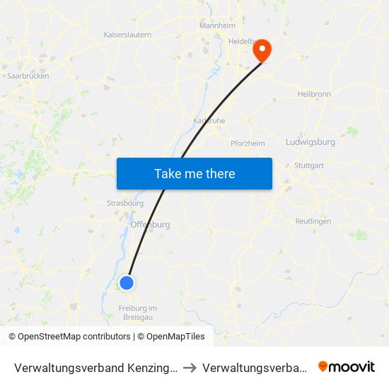 Verwaltungsverband Kenzingen-Herbolzheim to Verwaltungsverband Elsenztal map