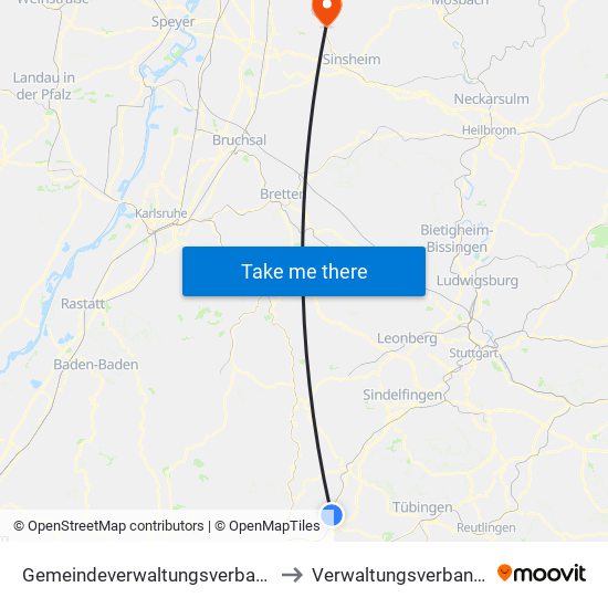 Gemeindeverwaltungsverband Oberes Gäu to Verwaltungsverband Elsenztal map