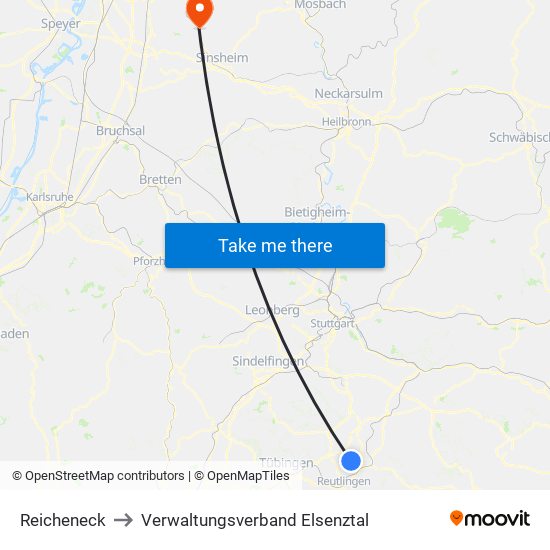 Reicheneck to Verwaltungsverband Elsenztal map