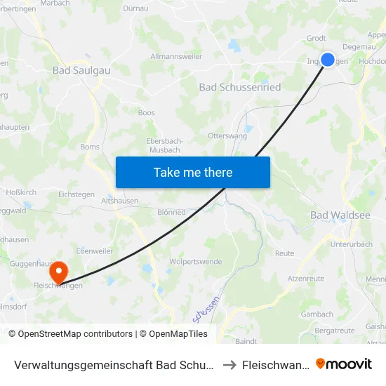 Verwaltungsgemeinschaft Bad Schussenried to Fleischwangen map