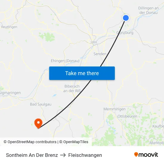 Sontheim An Der Brenz to Fleischwangen map