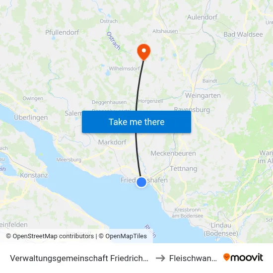 Verwaltungsgemeinschaft Friedrichshafen to Fleischwangen map