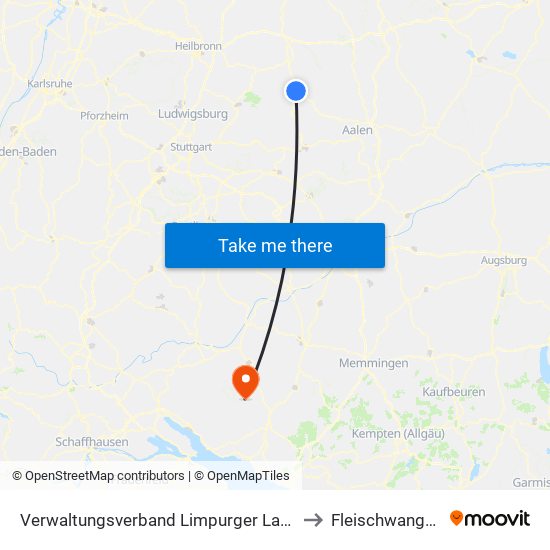 Verwaltungsverband Limpurger Land to Fleischwangen map