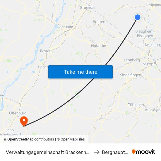 Verwaltungsgemeinschaft Brackenheim to Berghaupten map