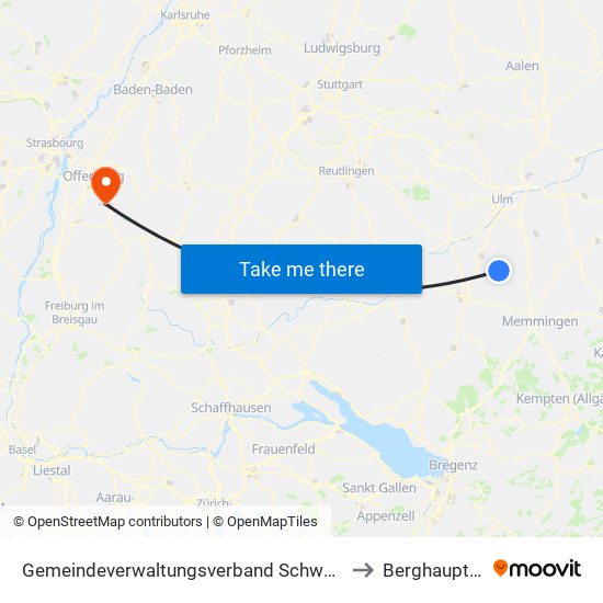 Gemeindeverwaltungsverband Schwendi to Berghaupten map